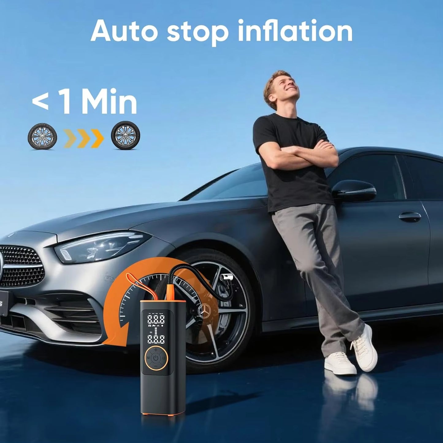 150PSI Cordless & 12V Dual Power Tire Pump