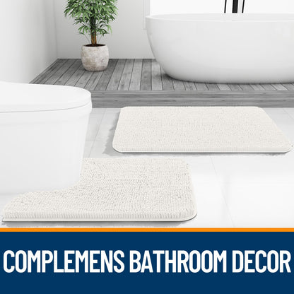 Bathroom Extra Soft Absorbent Chenille Bath Rugs