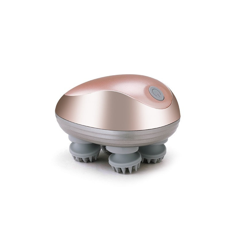 Pet Head Electric Massager for Cats and Dogs, 4 Silicone Heads with 96 Nodes, 3 Speed 360° Kneading Vibration, Relax Muscles Improve Circulation