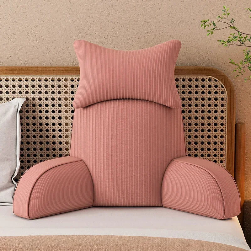 Luxury Corduroy Backrest Pillow With Arms & Removable Headrest