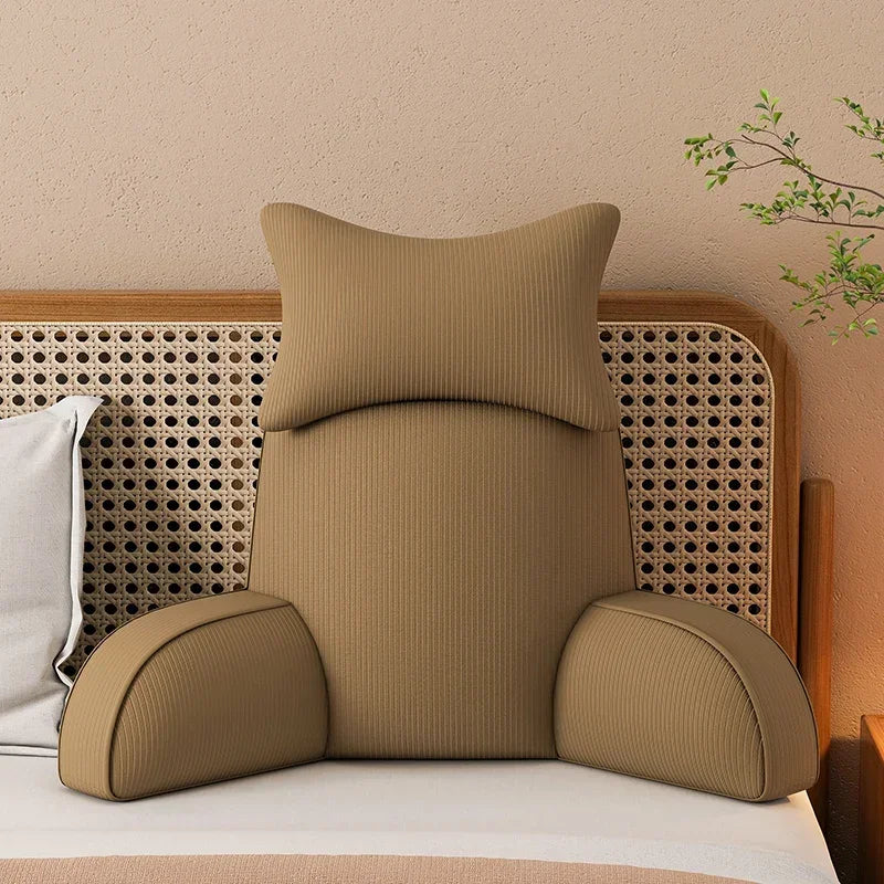 Luxury Corduroy Backrest Pillow With Arms & Removable Headrest
