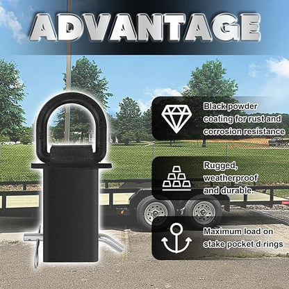 Heavy-Duty Removable D-Ring Tie Down for Utility Trailers