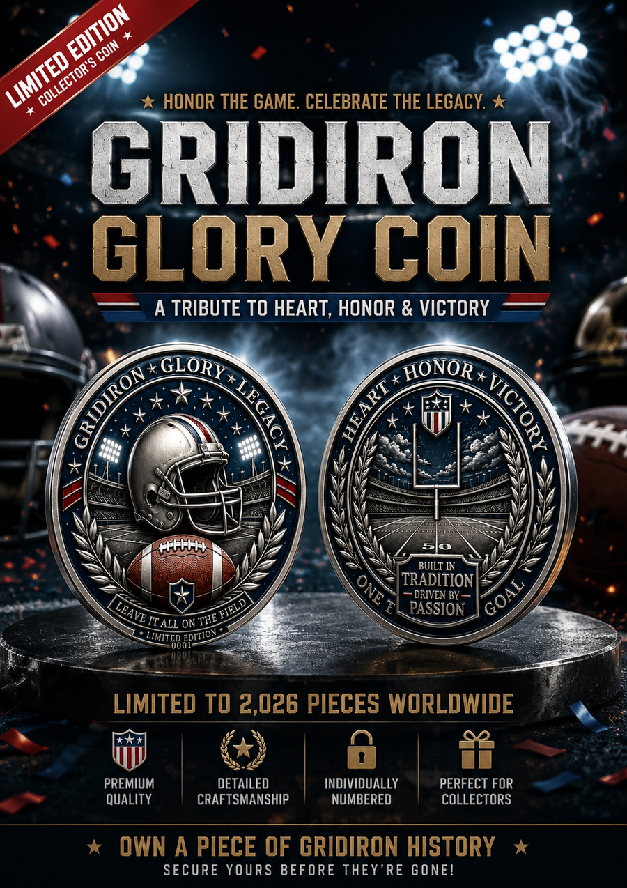 American football commemorative coin image 1 repeated