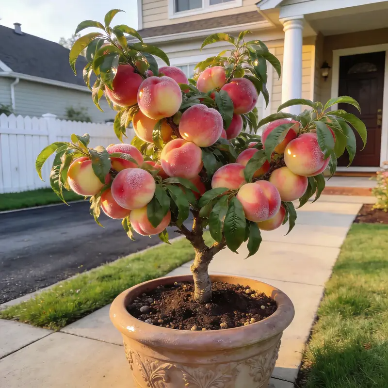 🔥 65K+ SOLD! 🍑 Heirloom "Honey Red" Dwarf Peach Seeds – Rare Red-Flesh Variety, Dwarf Container Friendly & Year-Round Planting 🌿
