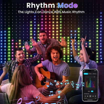 ✨ Turn Your Balcony Into A Giant LED Light Show! 🎄 Smart 300-LED Animated Mesh Screen 🎆📱