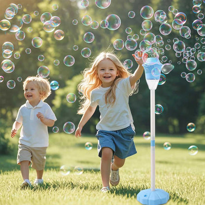 🔥Last Day 49% OFF🔥Bubble Maker Stand, 47Inch Battery Operated Standing Bubble Machine with Lights and Music