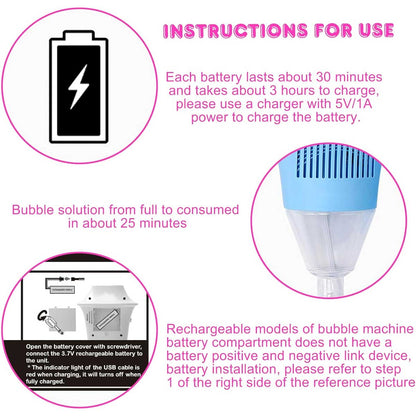 🔥Last Day 49% OFF🔥Bubble Maker Stand, 47Inch Battery Operated Standing Bubble Machine with Lights and Music