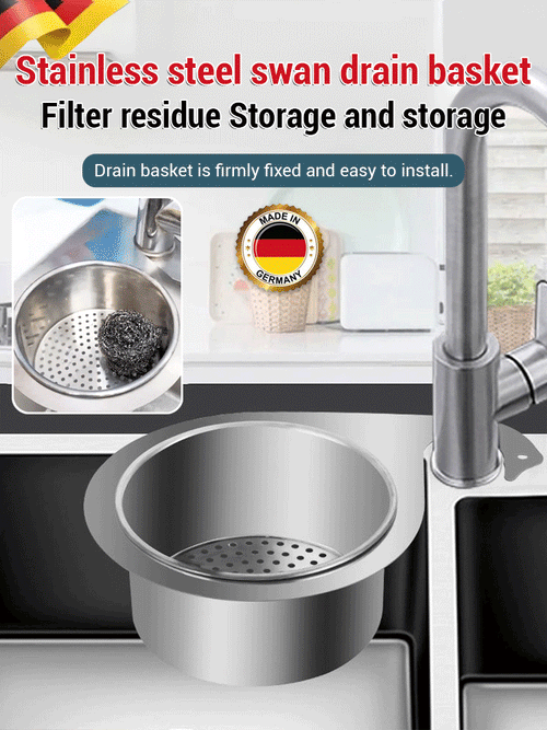 JS-Swan Stainless Steel Drain Basket for kitchen Sink