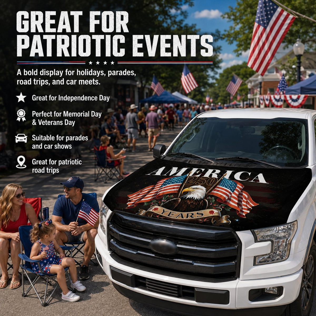 🔥Limited time 49% OFF🚗Patriotic American Flag Car Hood Cover
