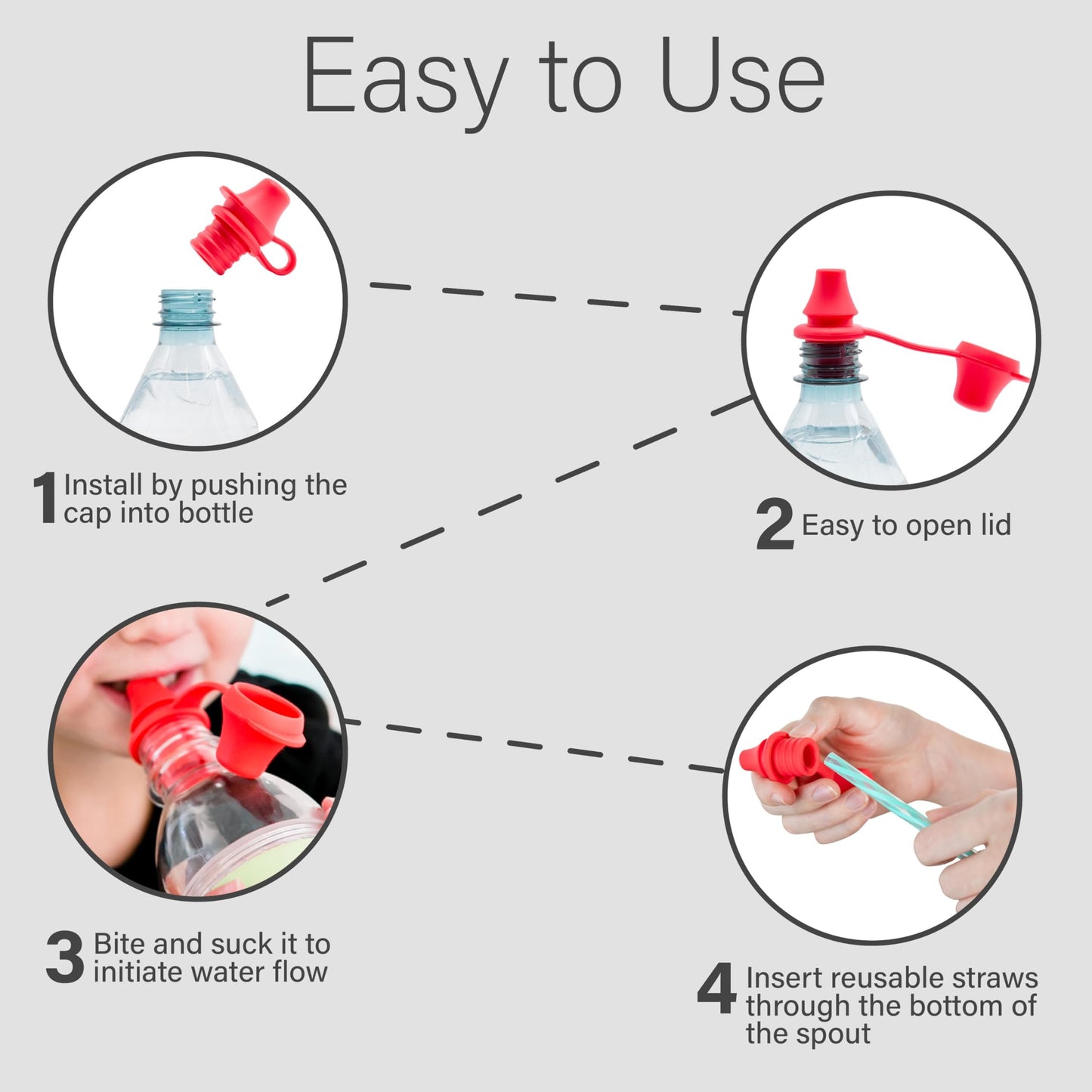 3 Pcs No Spill Silicone Bottle Topper Spout