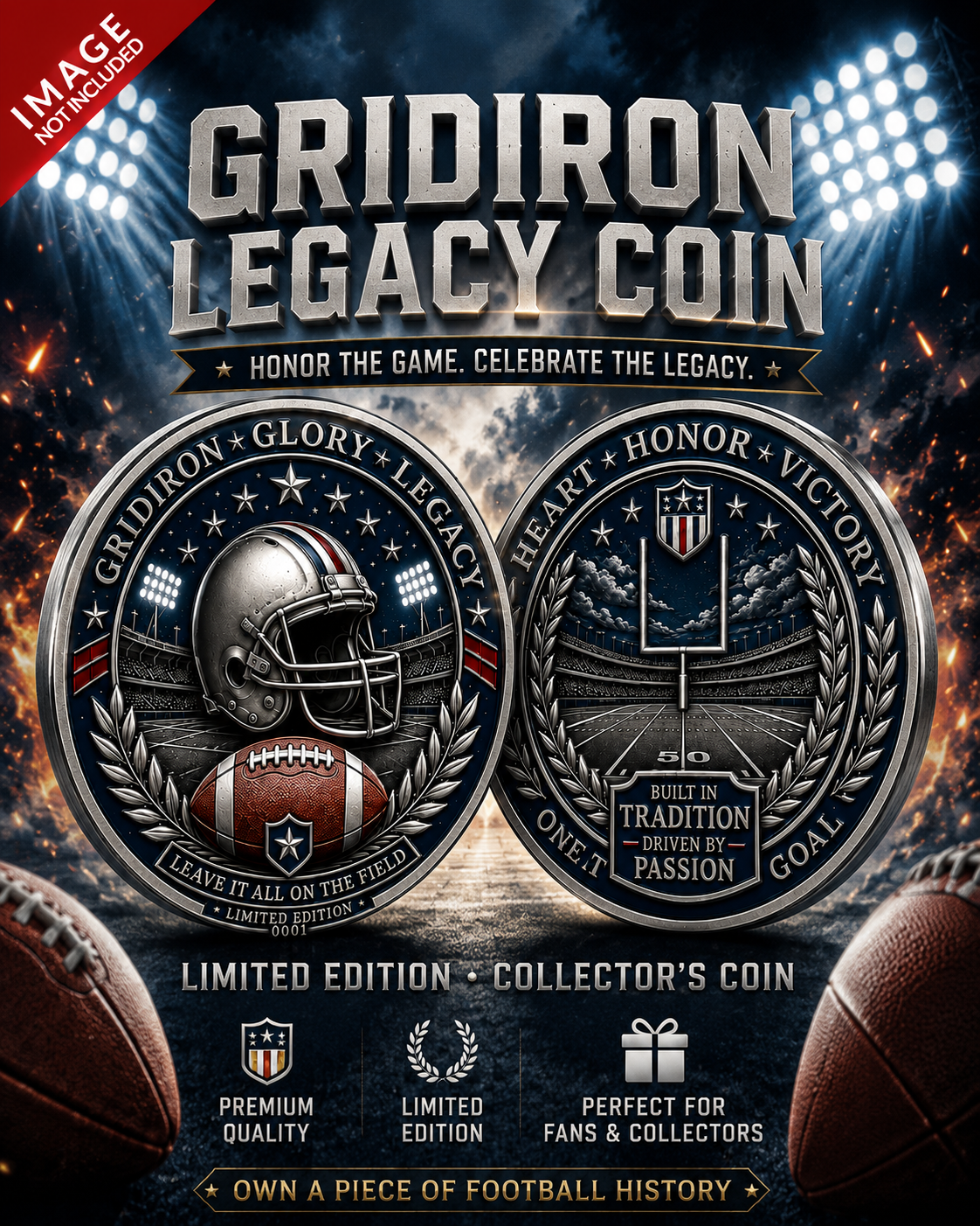 🔥Last Day 50% OFF🔥Own the Spirit of the Gridiron — A Collector Coin Made for True American Football Fans
