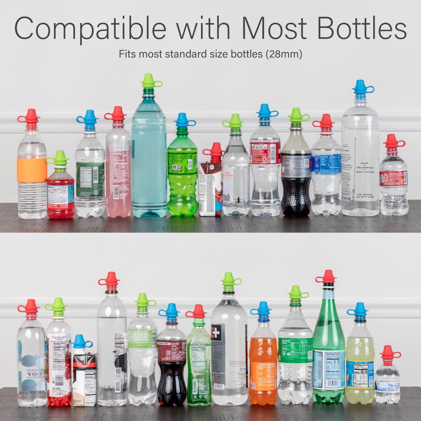 3 Pcs No Spill Silicone Bottle Topper Spout