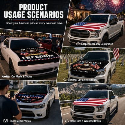 🔥Limited time 49% OFF🚗Patriotic American Flag Car Hood Cover