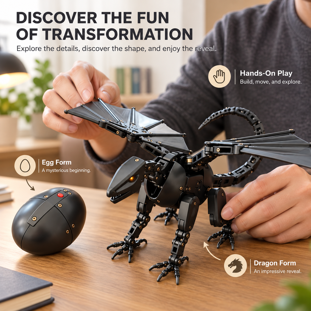 ✨🎁DragonMorph – Egg to Dragon Transforming Mechanical Toy