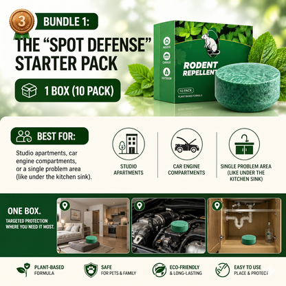 🏆Flash Sale 5K+ SOLD!🔥🟢 Natural Peppermint Rodent Repellent Tablets – 10 Pack