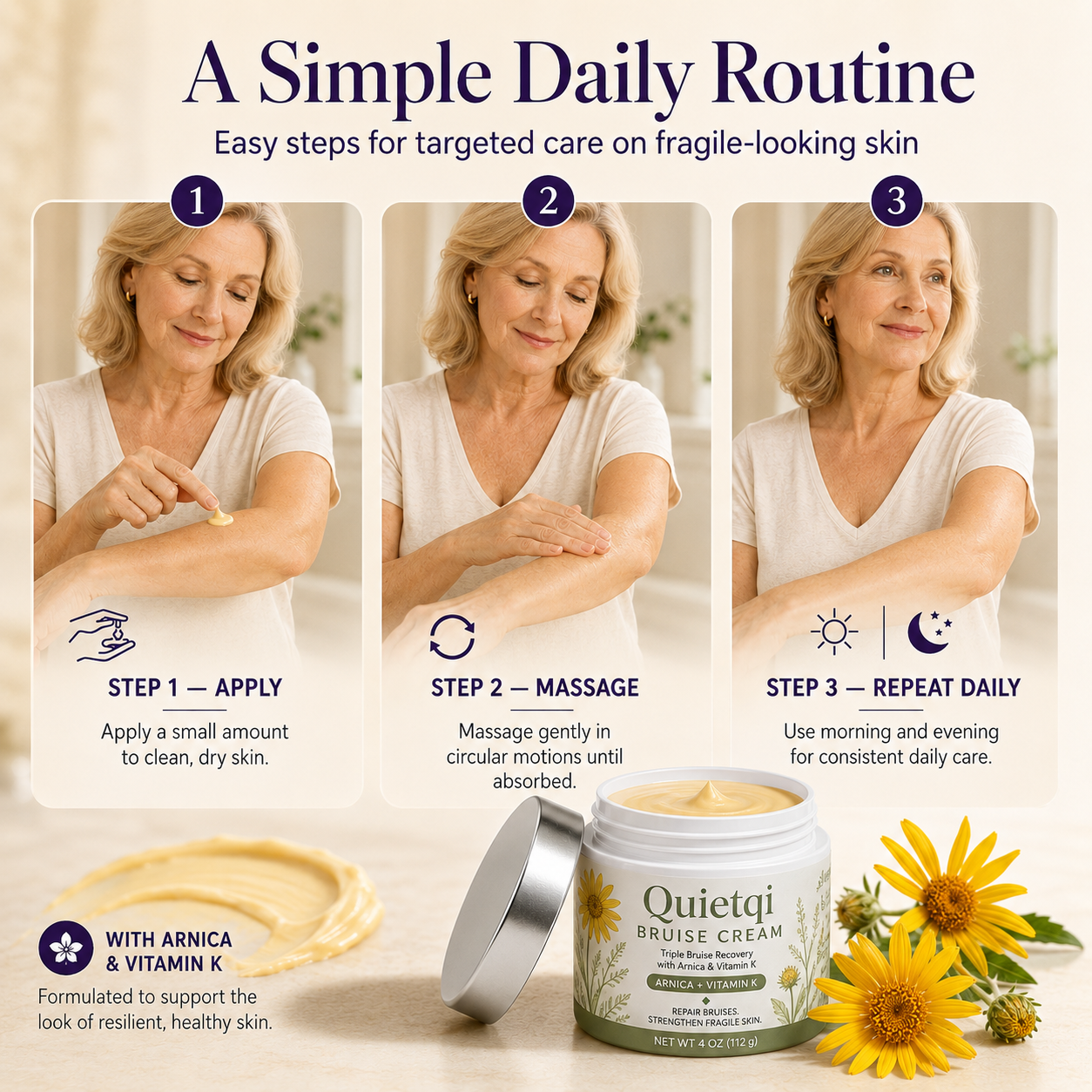 ⭐ Trusted by 100,000+ Customers – Quietqi Bruise Recovery Cream