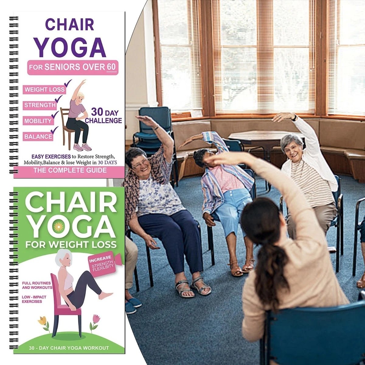 🏆Flash Sale 5K+ SOLD!🔥The Complete Guide to Chair Yoga for Seniors Over 60: 40+ Low-Impact Easy Exercises to Restore Strength, Mobility, Balance, and Lose Weight