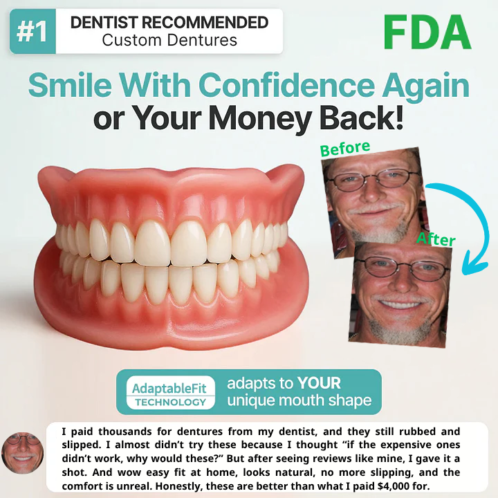 🏆Flash Sale 5K+ SOLD!✨Realistic Upper & Lower Dentures - Natural-Looking Teeth Replacement