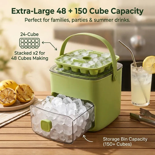 🔥Flash Sale 5K+ SOLD!✨Portable One-Touch Ice Release Tray with Lid & Storage Box