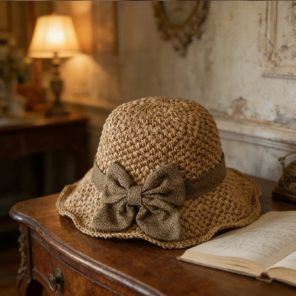 👒Flash Sale 5K+ SOLD!🔥🌞Elegant Woven Straw Sun Hat with Bow