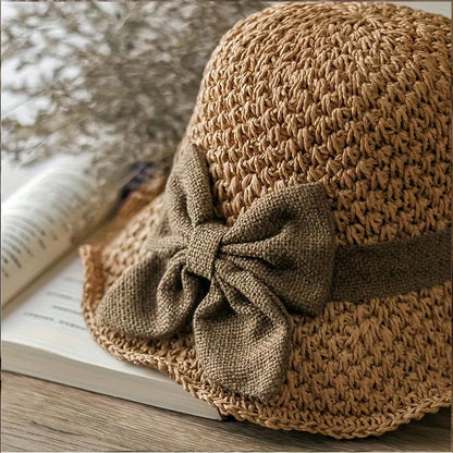 👒Flash Sale 5K+ SOLD!🔥🌞Elegant Woven Straw Sun Hat with Bow