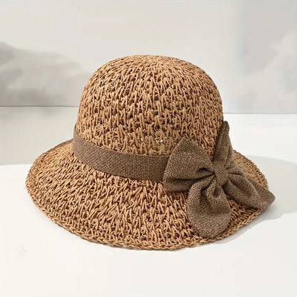 👒Flash Sale 5K+ SOLD!🔥🌞Elegant Woven Straw Sun Hat with Bow
