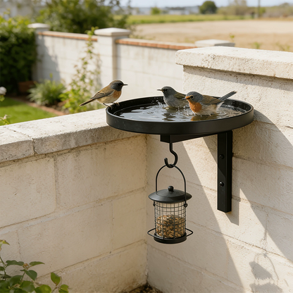 📢🔥Limited time 49% OFF!!!⏰Wall-Mounted Metal Bird Bath – Antique Bronze Finish 🐦🛁🧱🏡